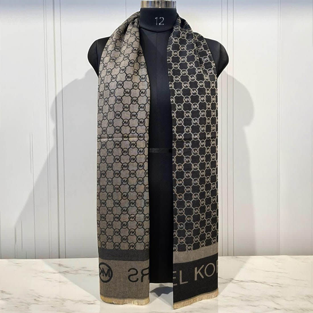 Michael Kors Black & Grey Semi Woolen Stole-0