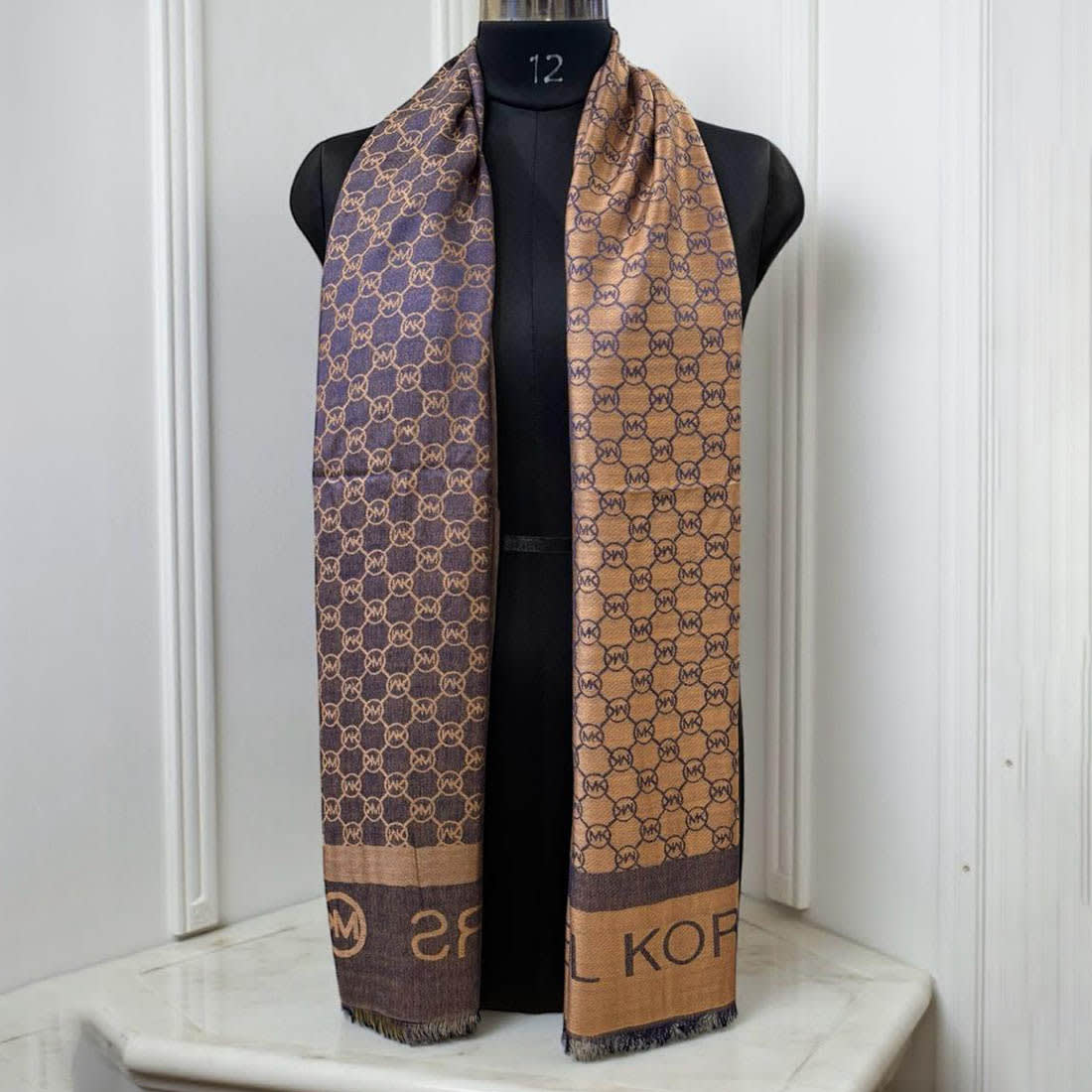 Michael Kors Brown & Beige Semi Woolen Stole-0