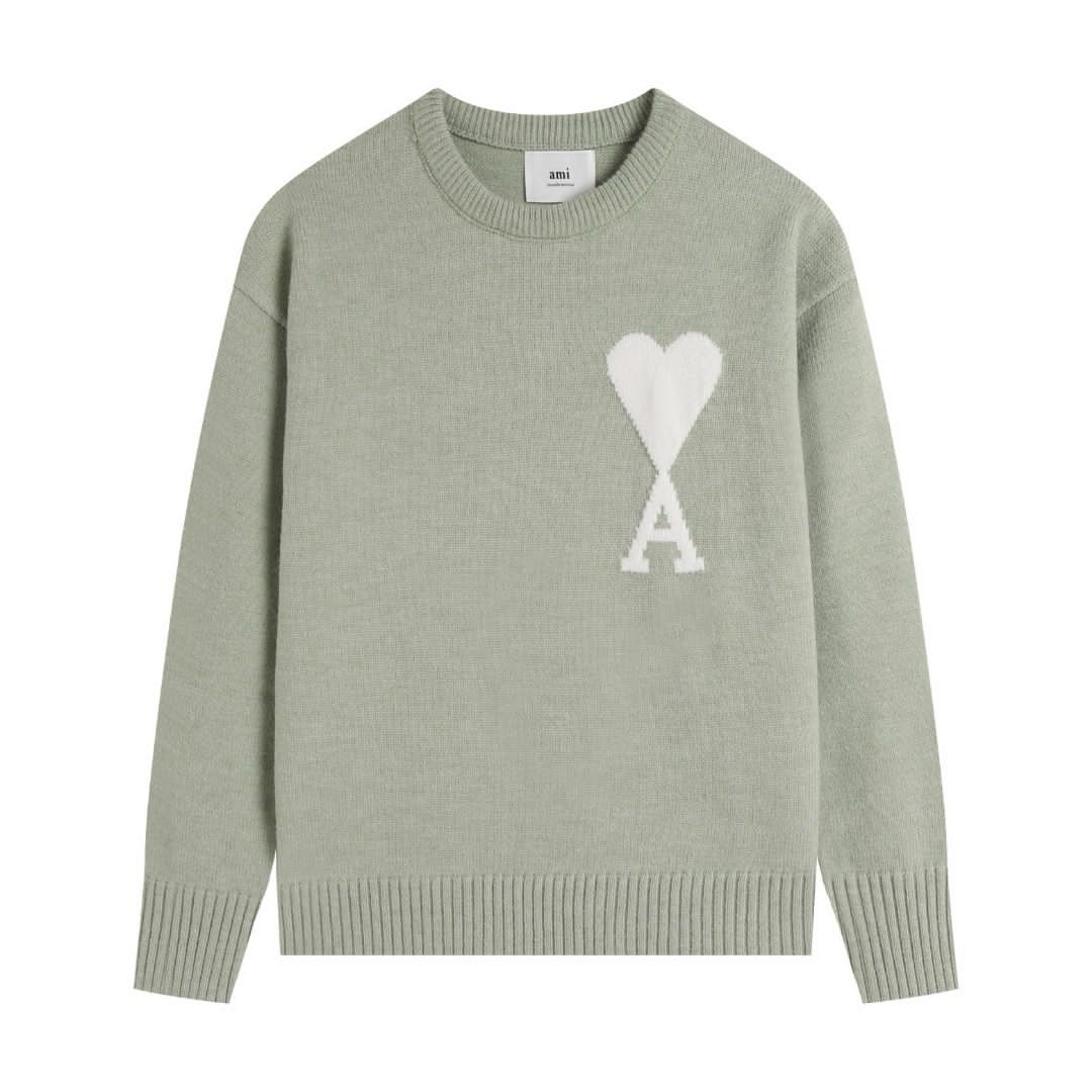 Ami Paris Green Crewneck Pullover-0