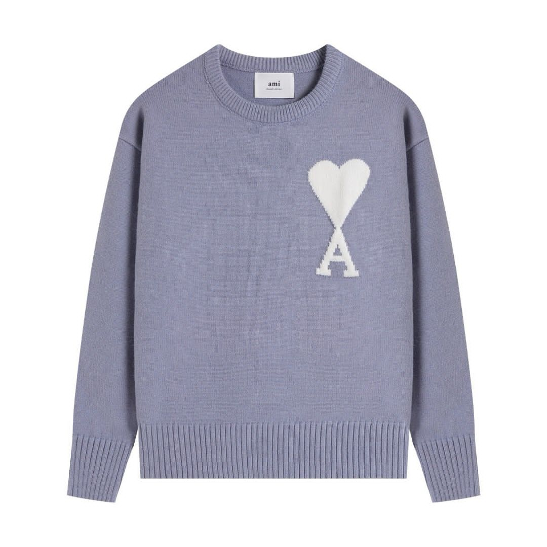 Ami Paris Blue Crewneck Pullover-0