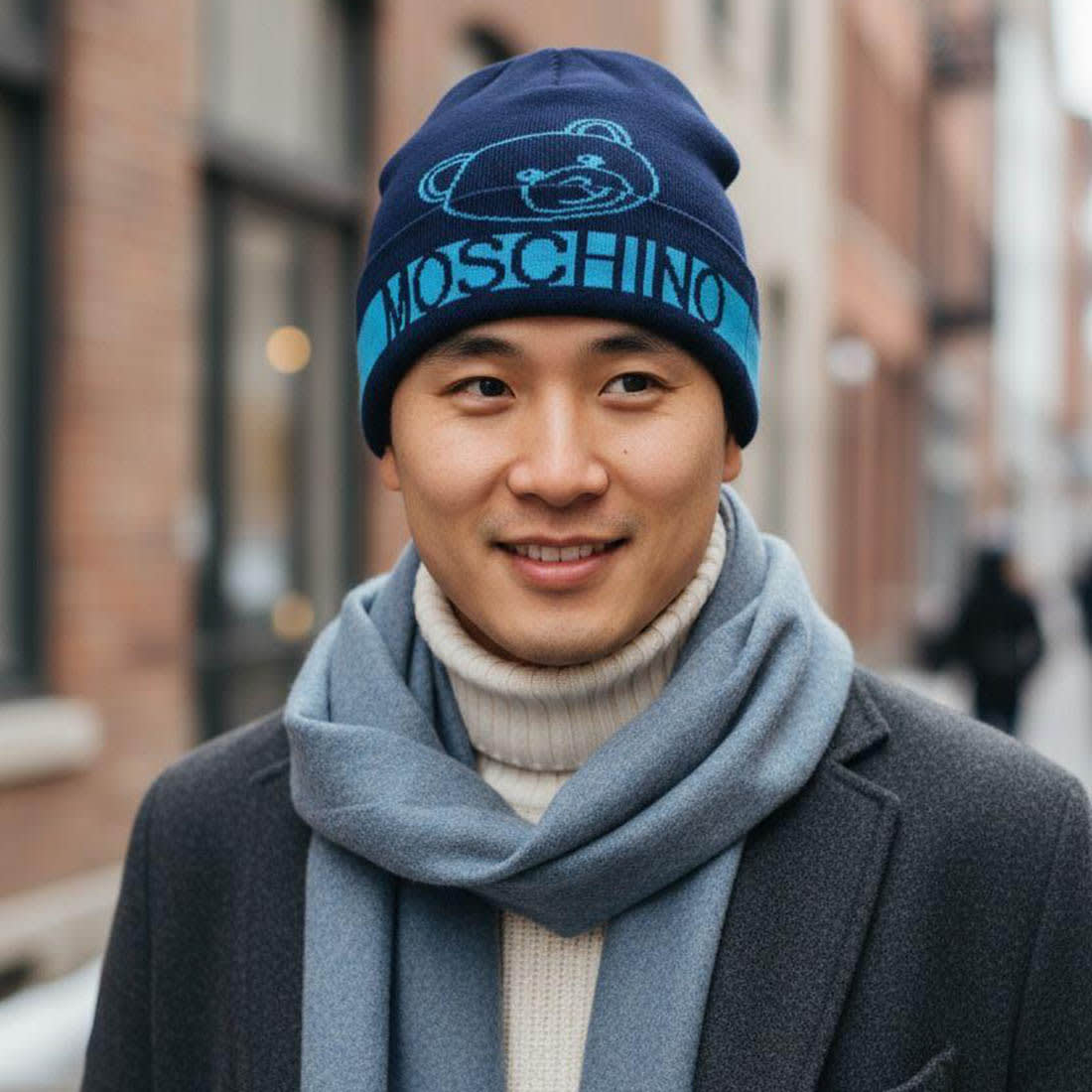 Moschino BlueCashmere Beanie-0