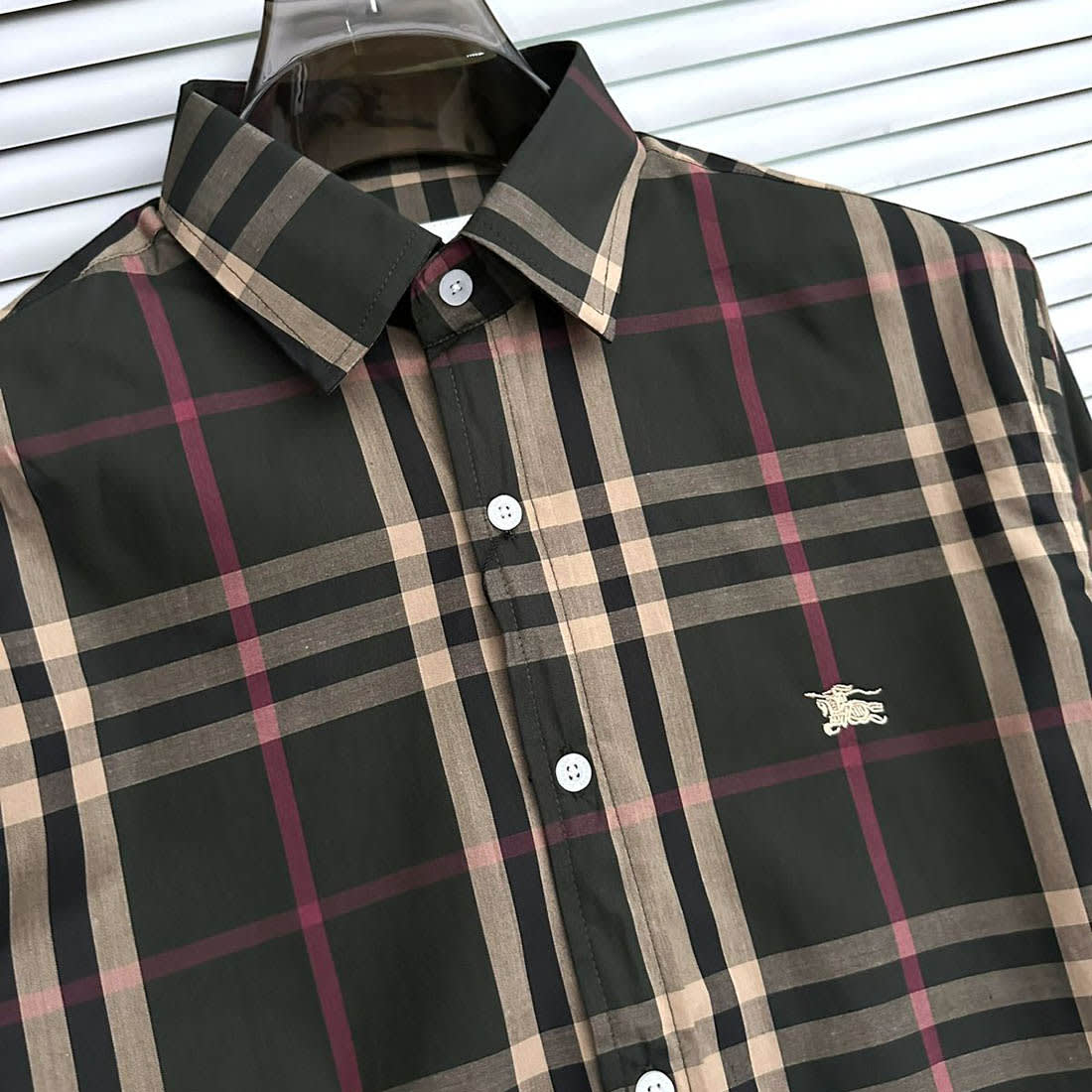 Burberry Checked Green Premium Shirt-1