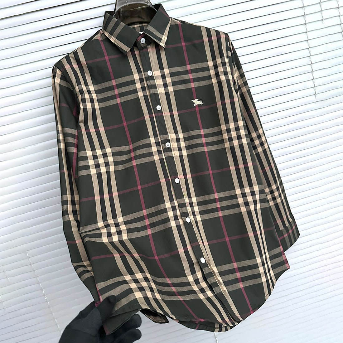 Burberry Checked Green Premium Shirt-0