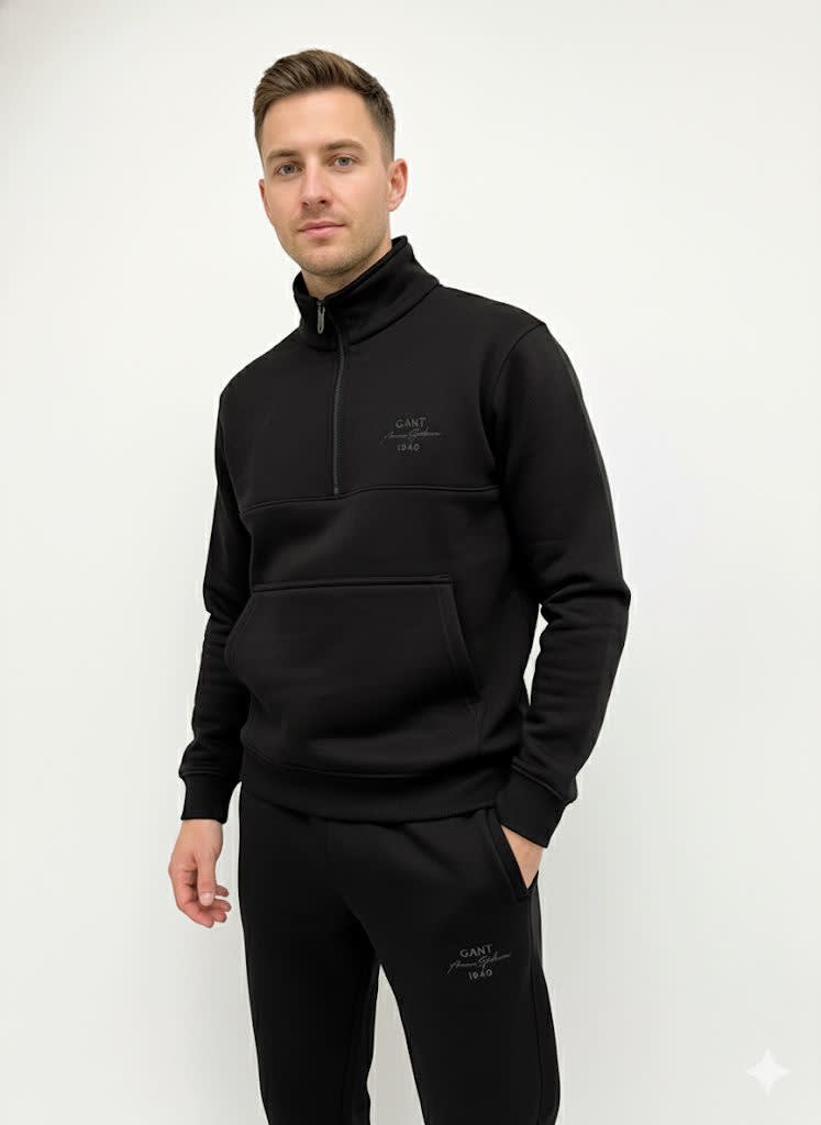 Gant Black Premium Quality Warm Tracksuit-0