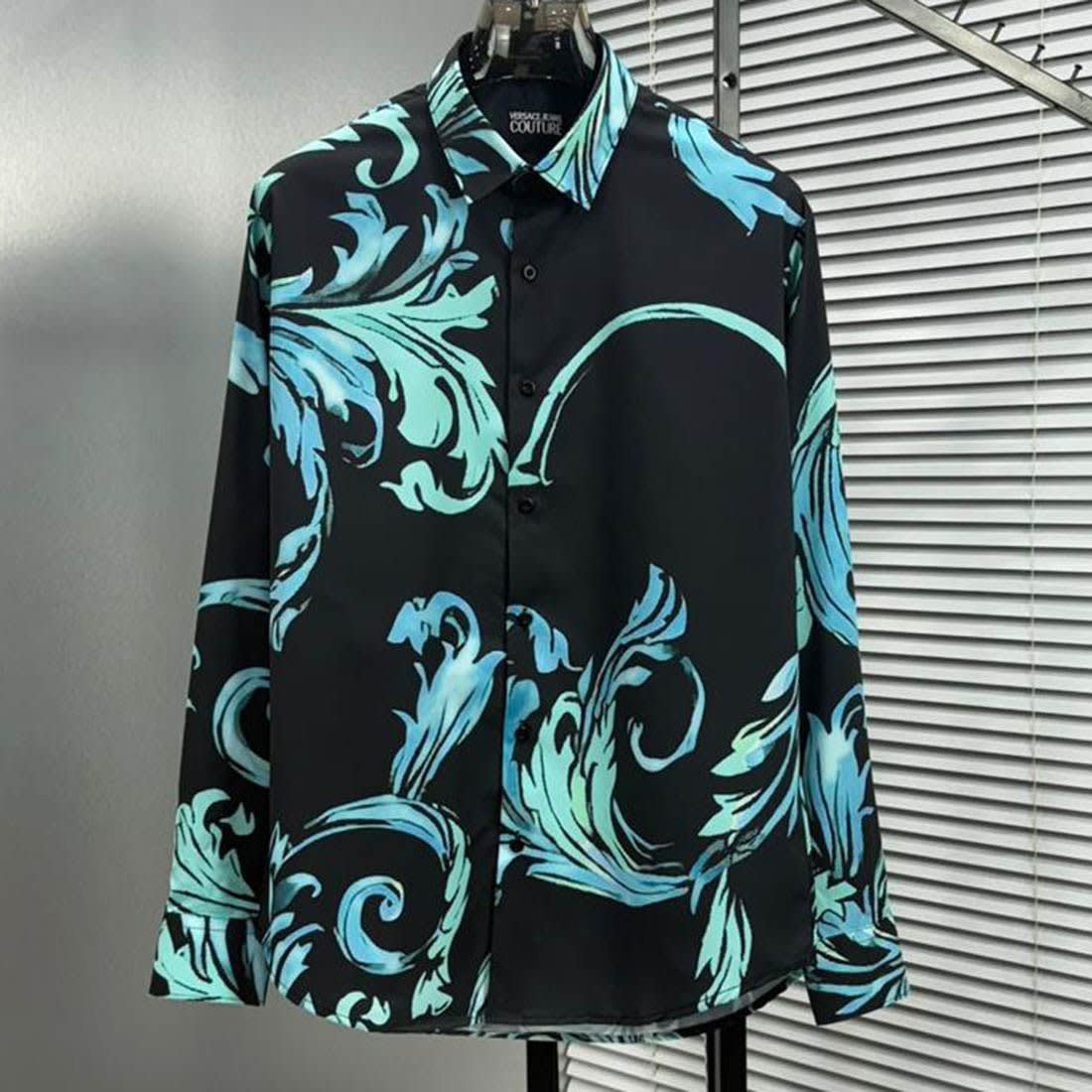 Versace Blue Premium Cotton Shirt-1
