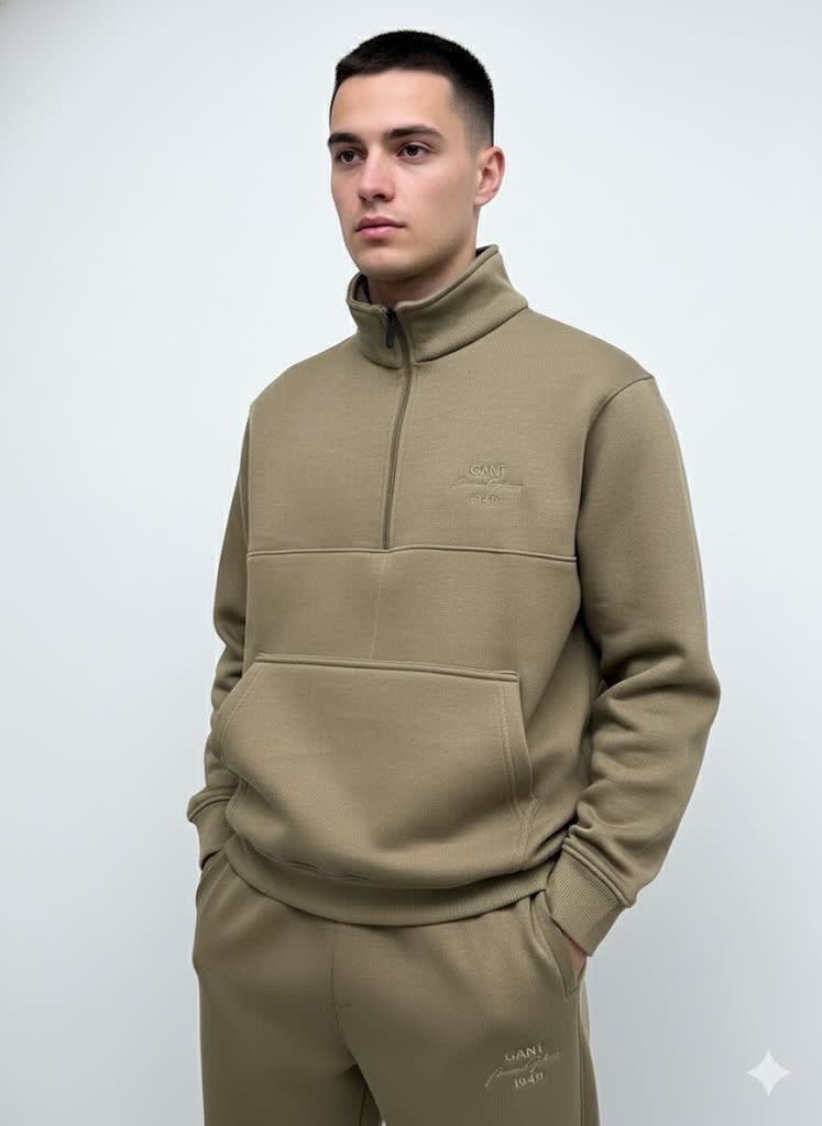 Gant Grey Premium Quality Warm Tracksuit-0