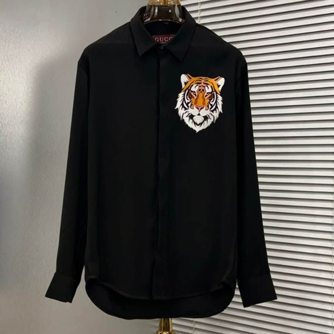 Gucci GG Embroidery Black Lycra Cotton Shirt-0