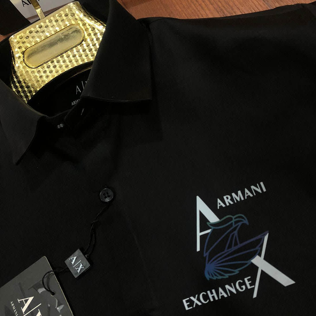 Armani Exchange Black Cotton Shirt-1