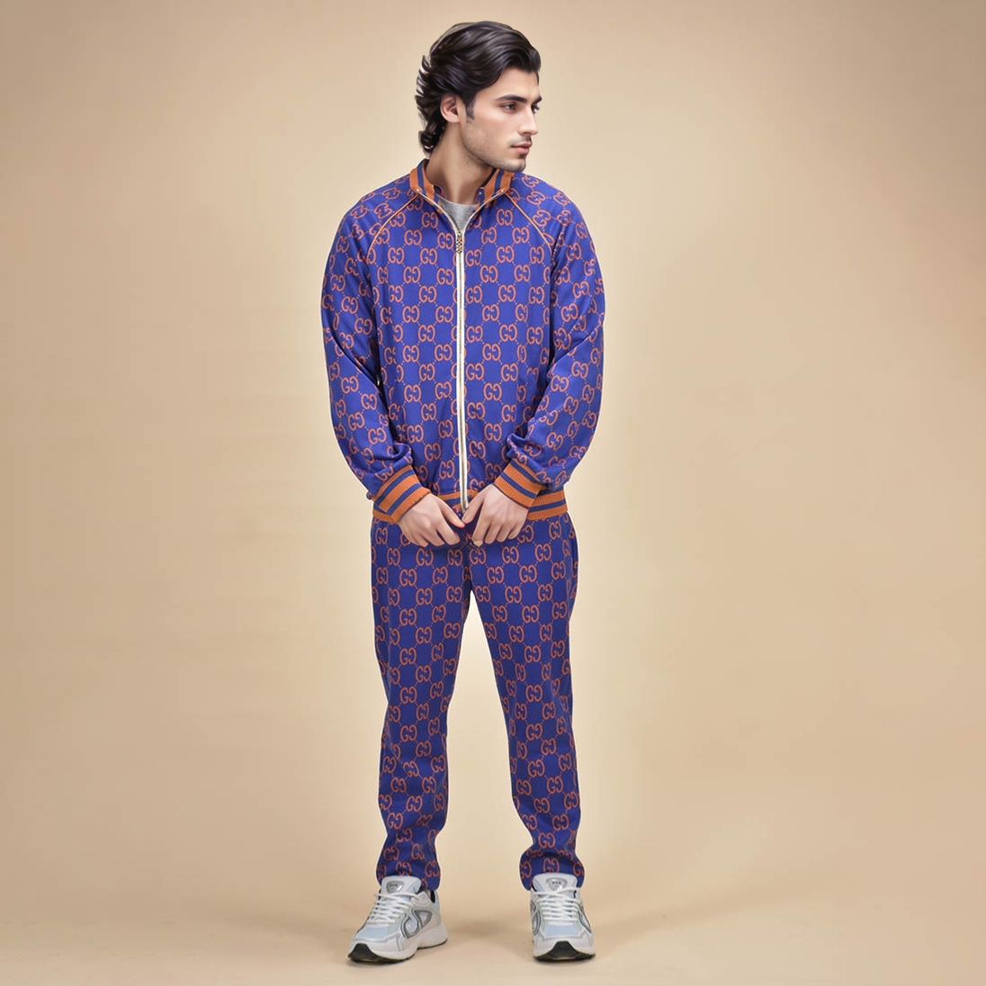 Gucci Blue Premium Quality Canvas Tracksuit-7