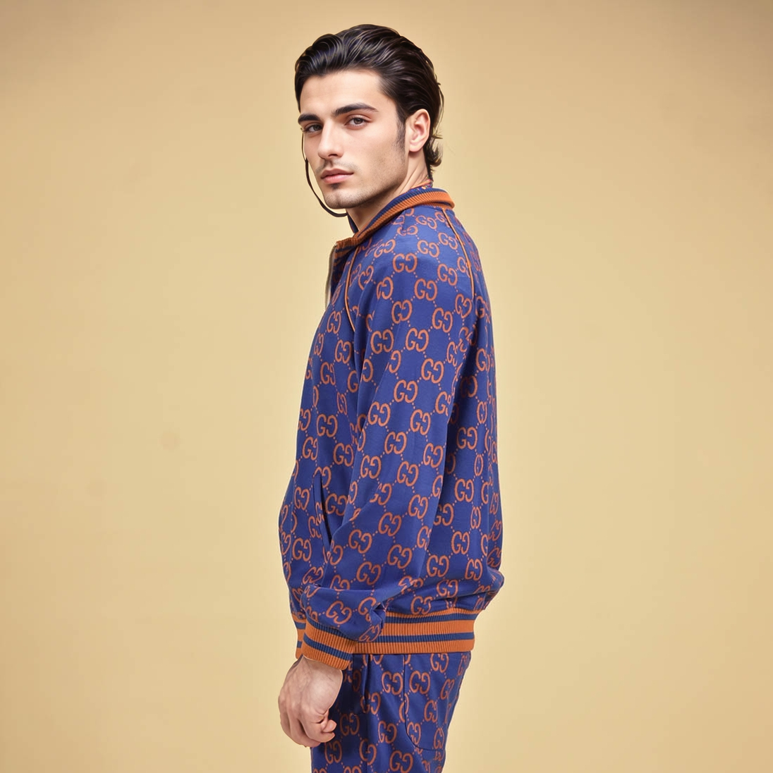 Gucci Blue Premium Quality Canvas Tracksuit-5