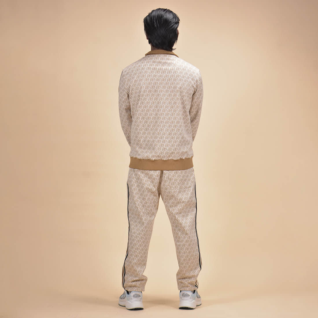 Fendi Embroidered logo Cream Premium Tracksuit-1