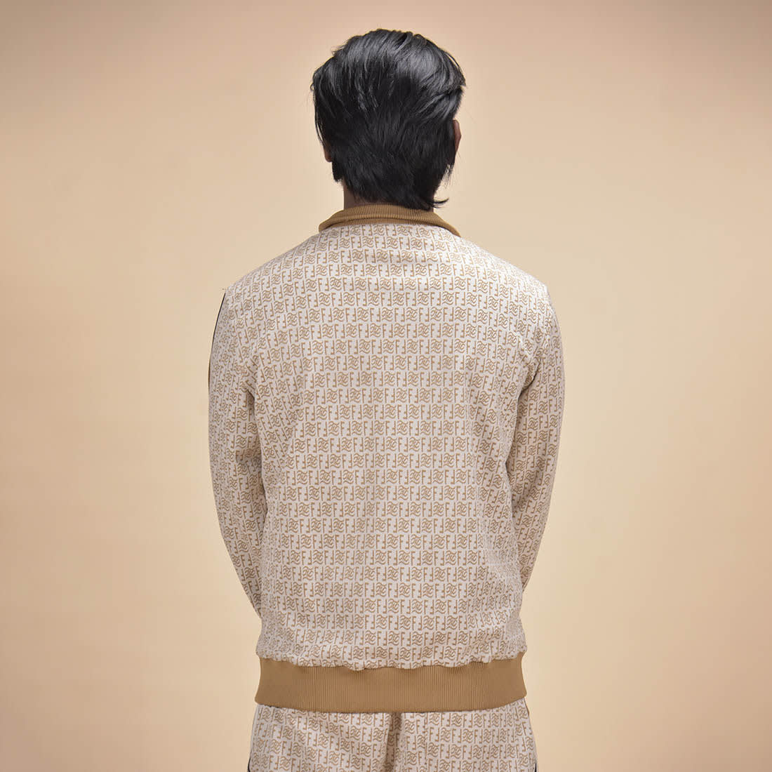 Fendi Embroidered logo Cream Premium Tracksuit-4