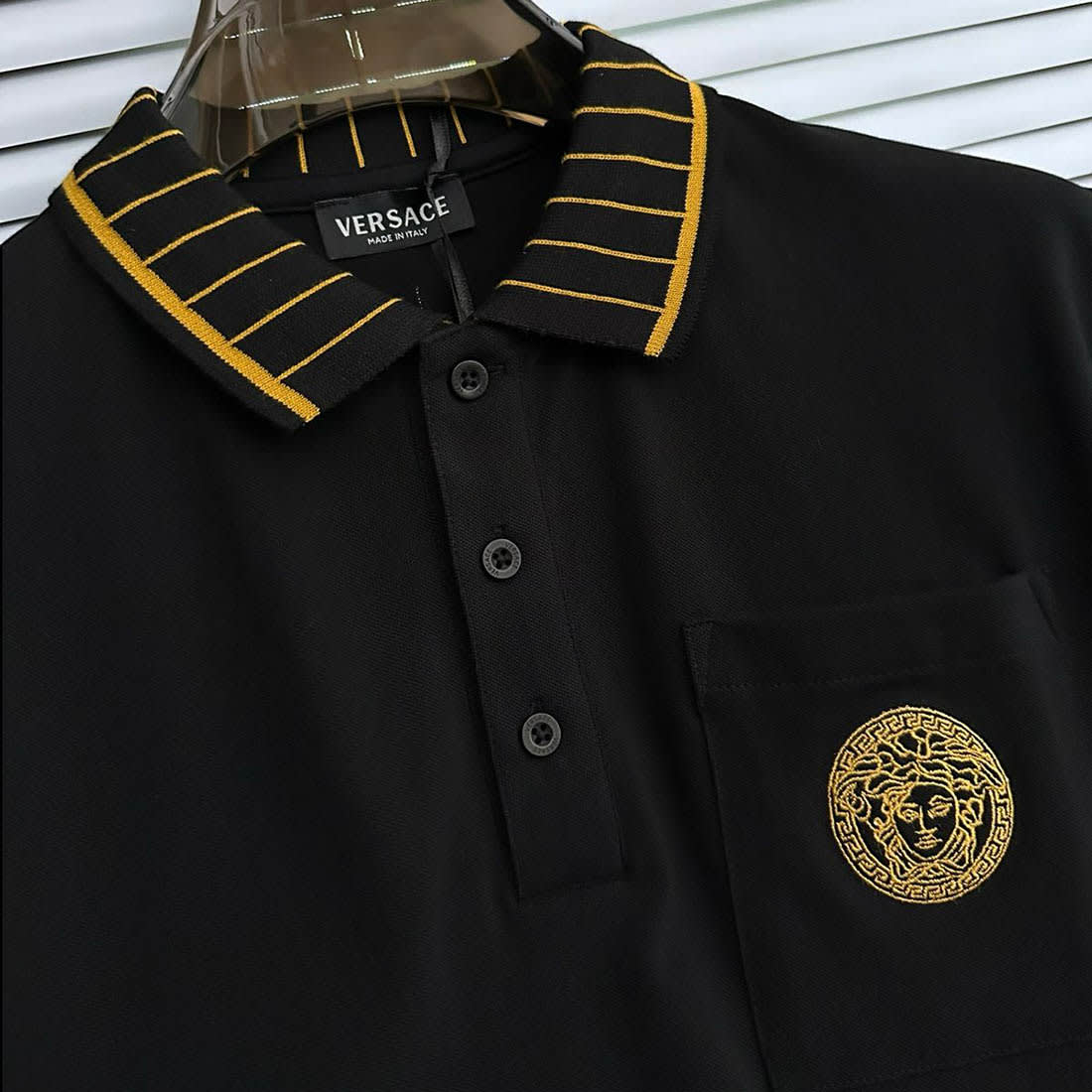 Versace Black Premium Quality Polo T-shirt-1