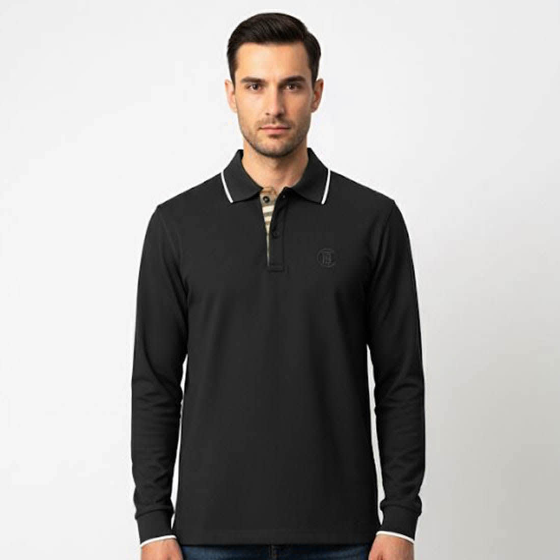 Burberry Embroidered logo Black Premium Polo T-shirt-0