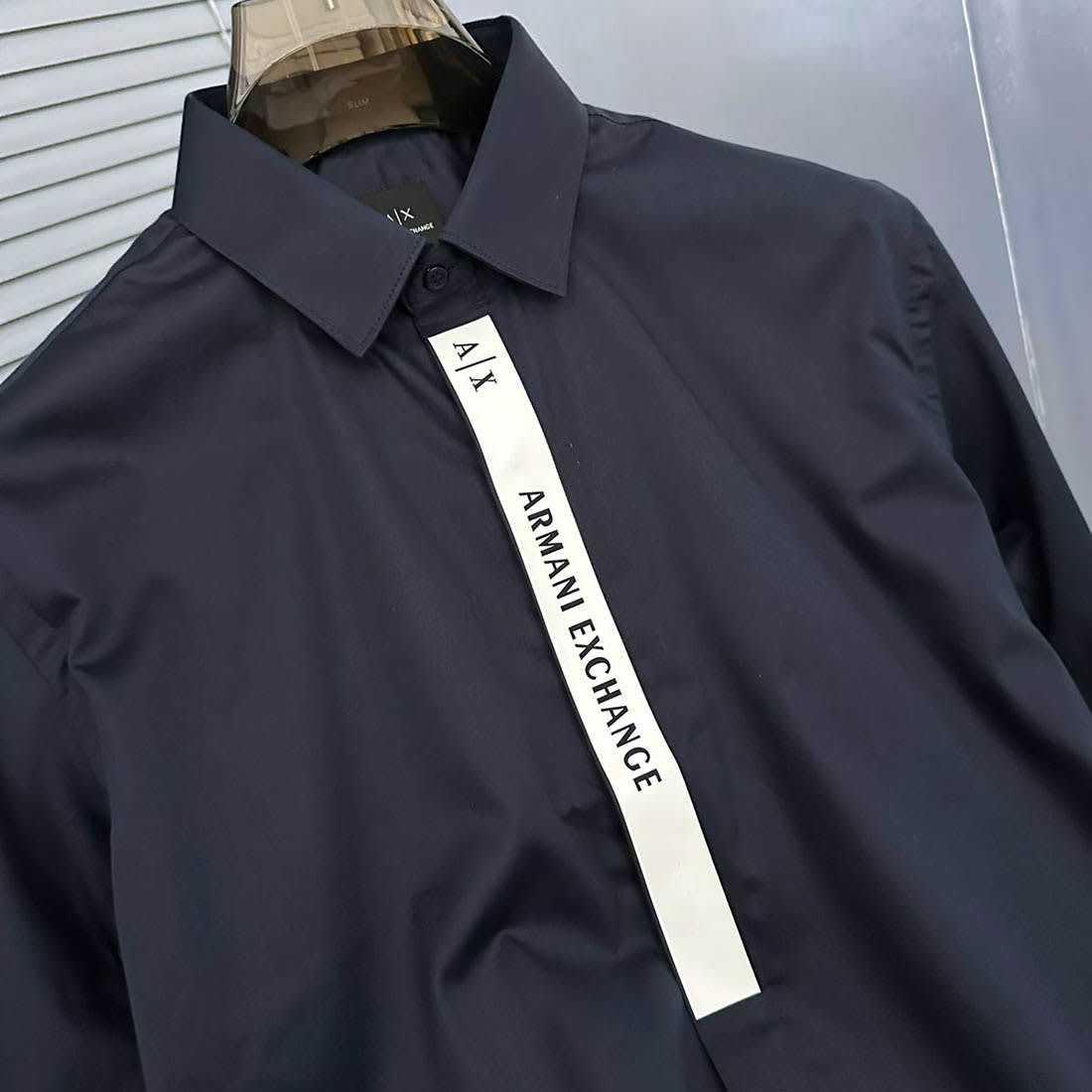 Armani Exchange Navy Blue Cotton Shirt-1