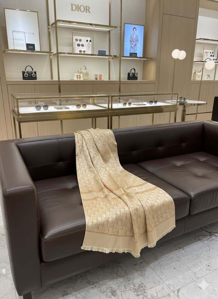 Christian Dior Premium Quality Beige Silk Stole-1