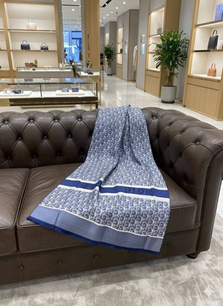 Christian Dior Premium Quality Blue Silk Stole-1