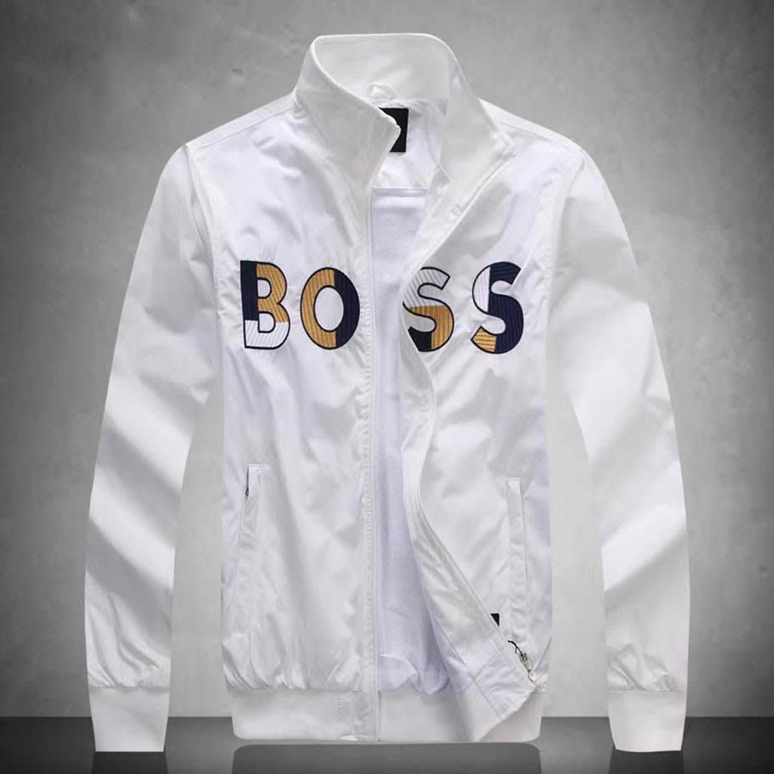 Boss Embroidered logo White Premium Quality Zipper-1