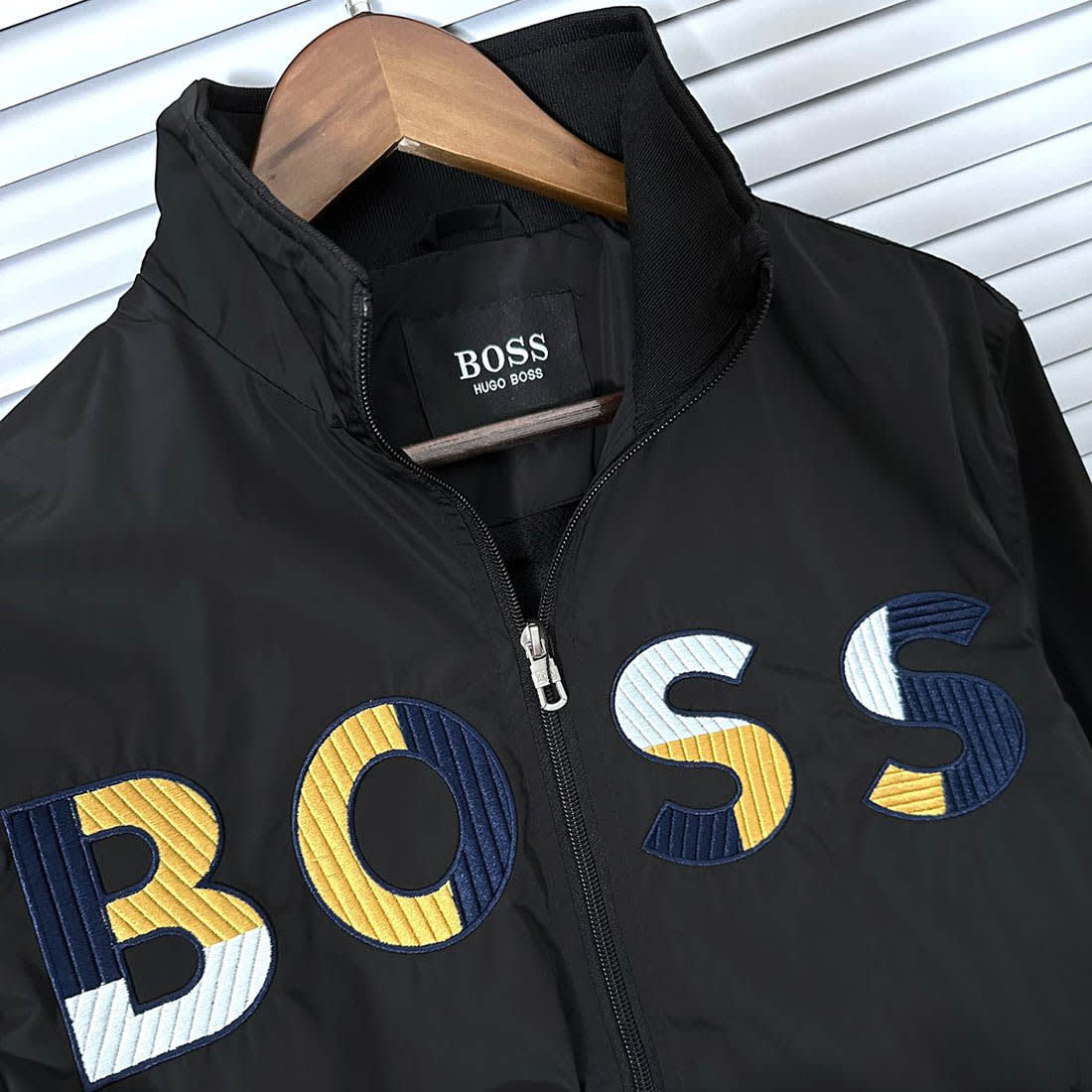 Boss Embroidered logo Black Premium Quality Zipper-3