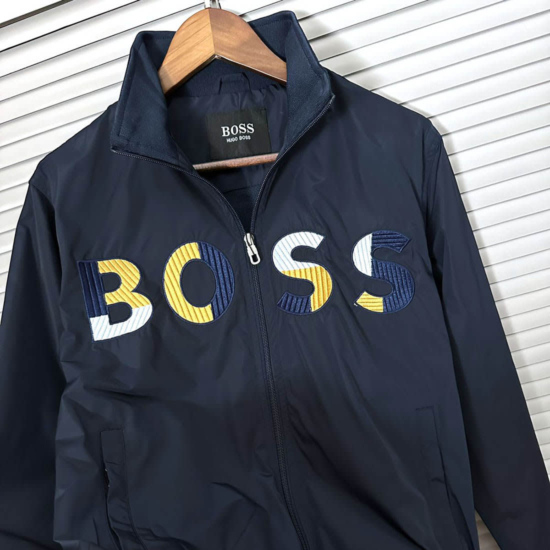 Boss Embroidered logo Blue Premium Quality Zipper-2
