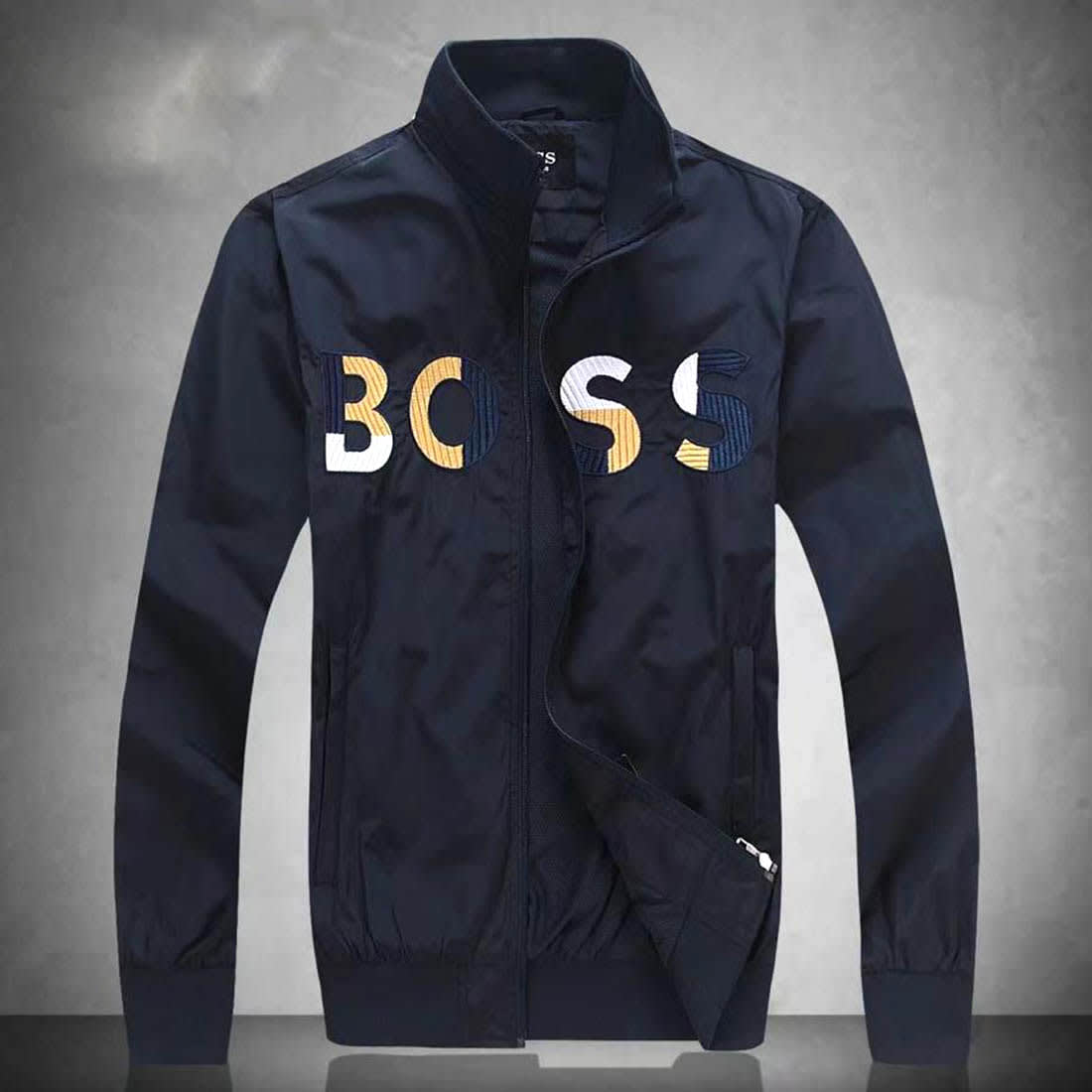 Boss Embroidered logo Blue Premium Quality Zipper-1