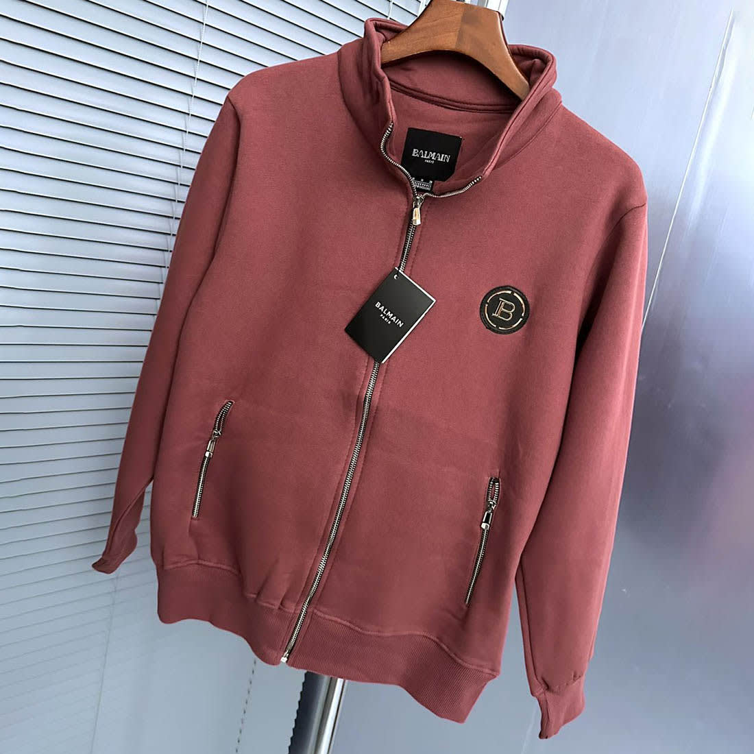 Balmain Maroon Premium Quality Zipper-3