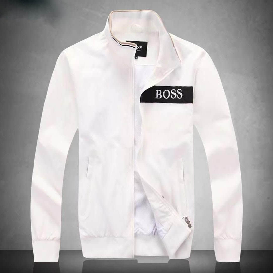 Boss Embroidered logo White Premium Quality Zipper-1