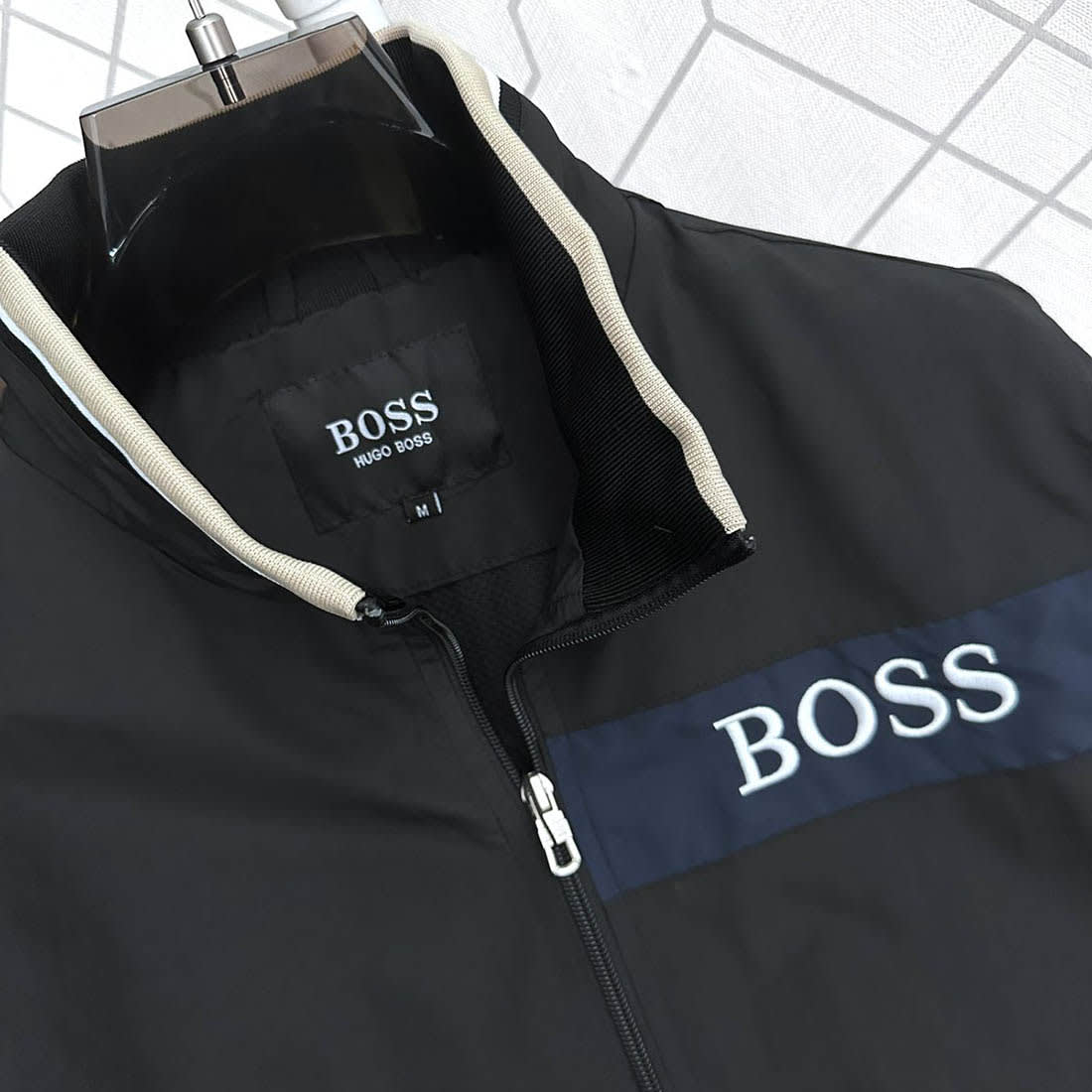 Boss Embroidered logo Black Premium Quality Zipper-3