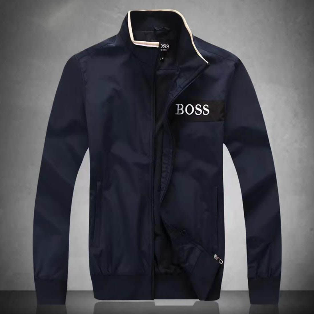 Boss Embroidered logo Blue Premium Quality Zipper-1