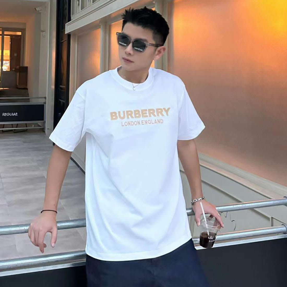 Burberry Baggy Fit White Premium Polo T-shirt-0