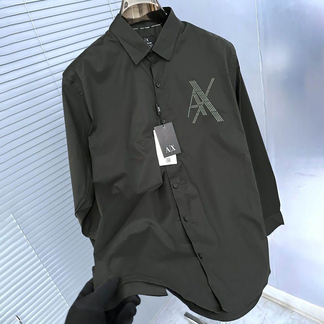 Armani Exchange Green Cotton Shirt-2