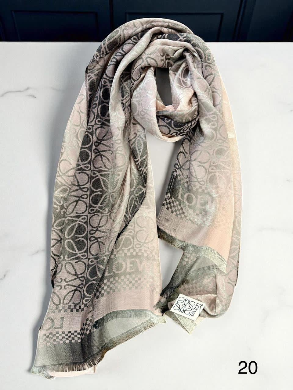 Loewe Anagram Black Woollen Stole-1