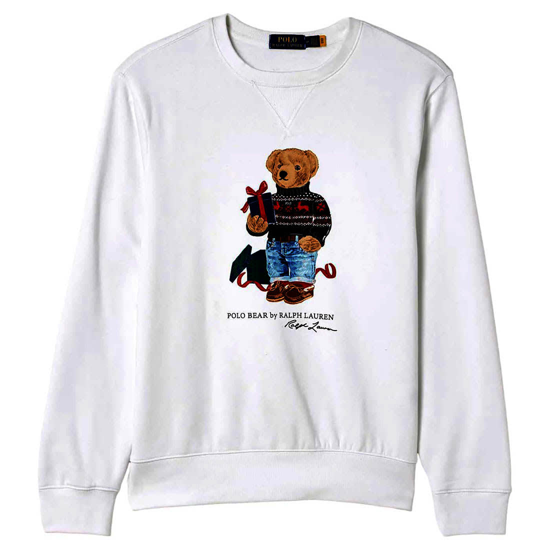 Ralph Lauren White Teddy Print Premium Quality Sweatshirt-0