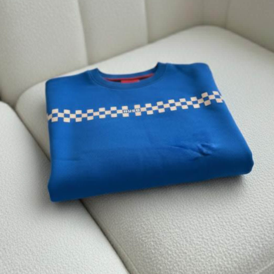 Boss Embroidery Blue cotton Sweatshirt-3