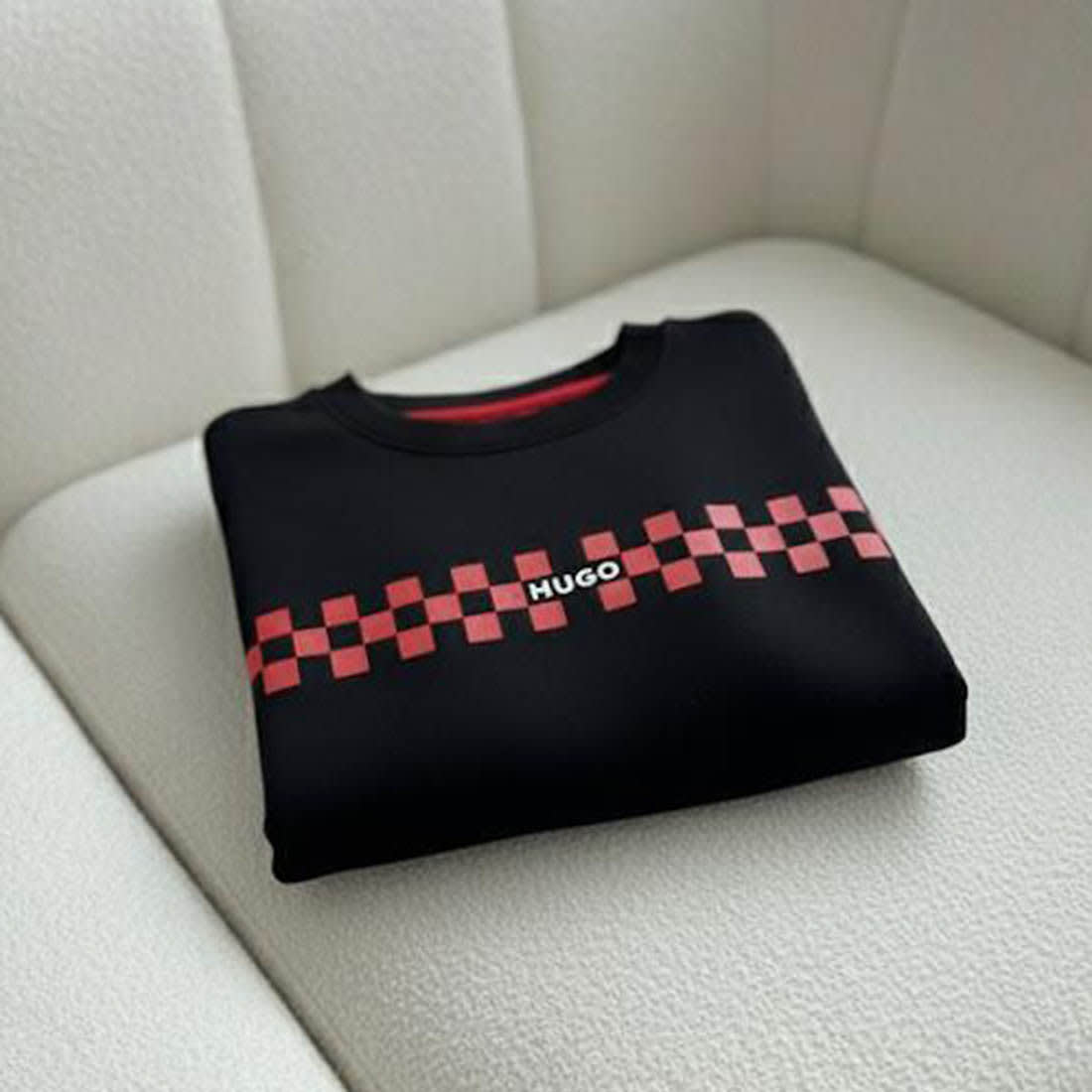 Boss Embroidery Black cotton Sweatshirt-4