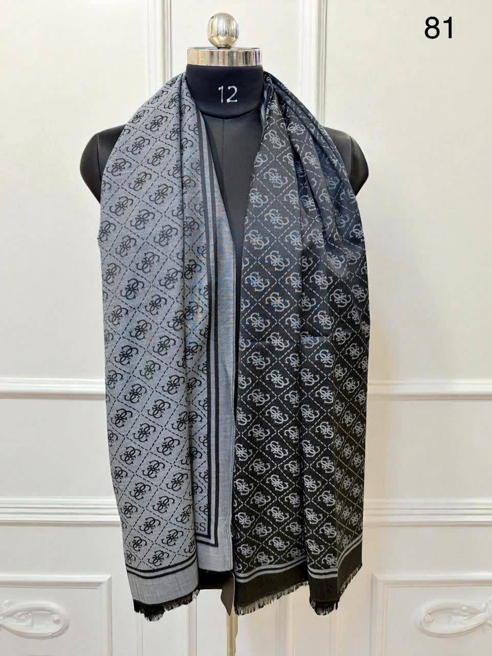 Guess Semi Grey Reversible Wool Blend Stole-1