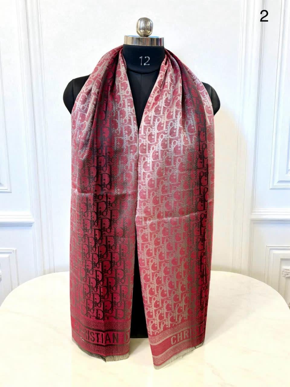 Christian Dior Red Premium Quality Woollen Stole-0