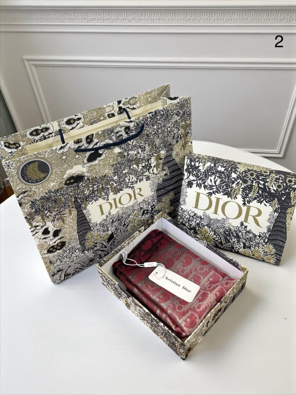 Christian Dior Red Premium Quality Woollen Stole-1