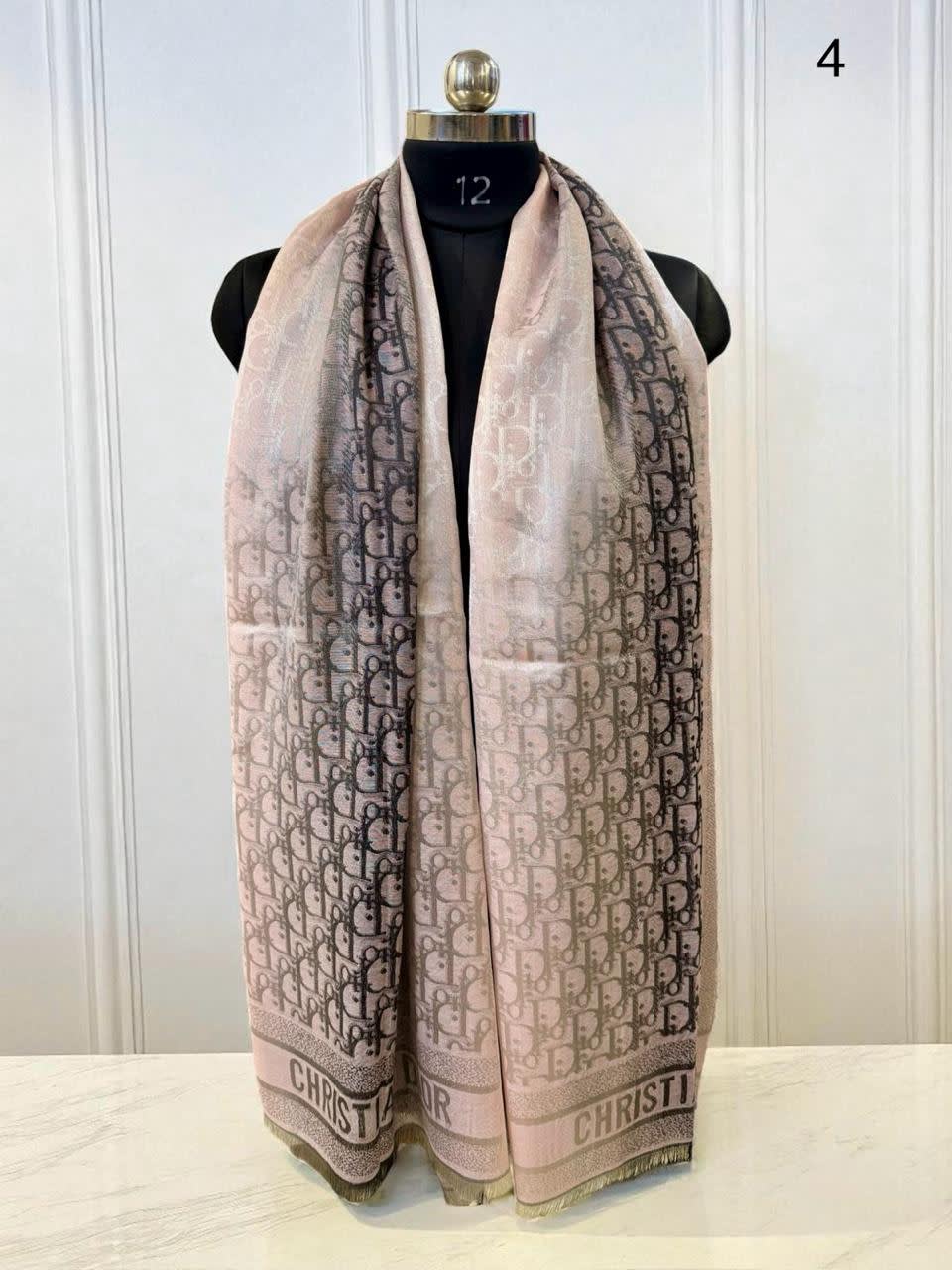Christian Dior Premium Quality Light Pink Woollen Stole-0