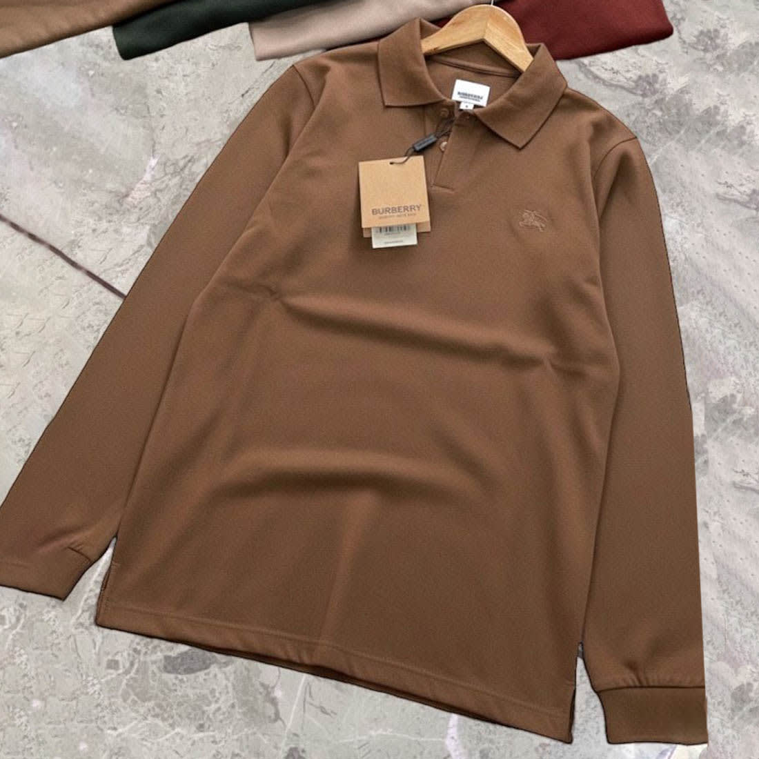 Burberry Brown Premium Full Sleeves Polo T-shirt-1