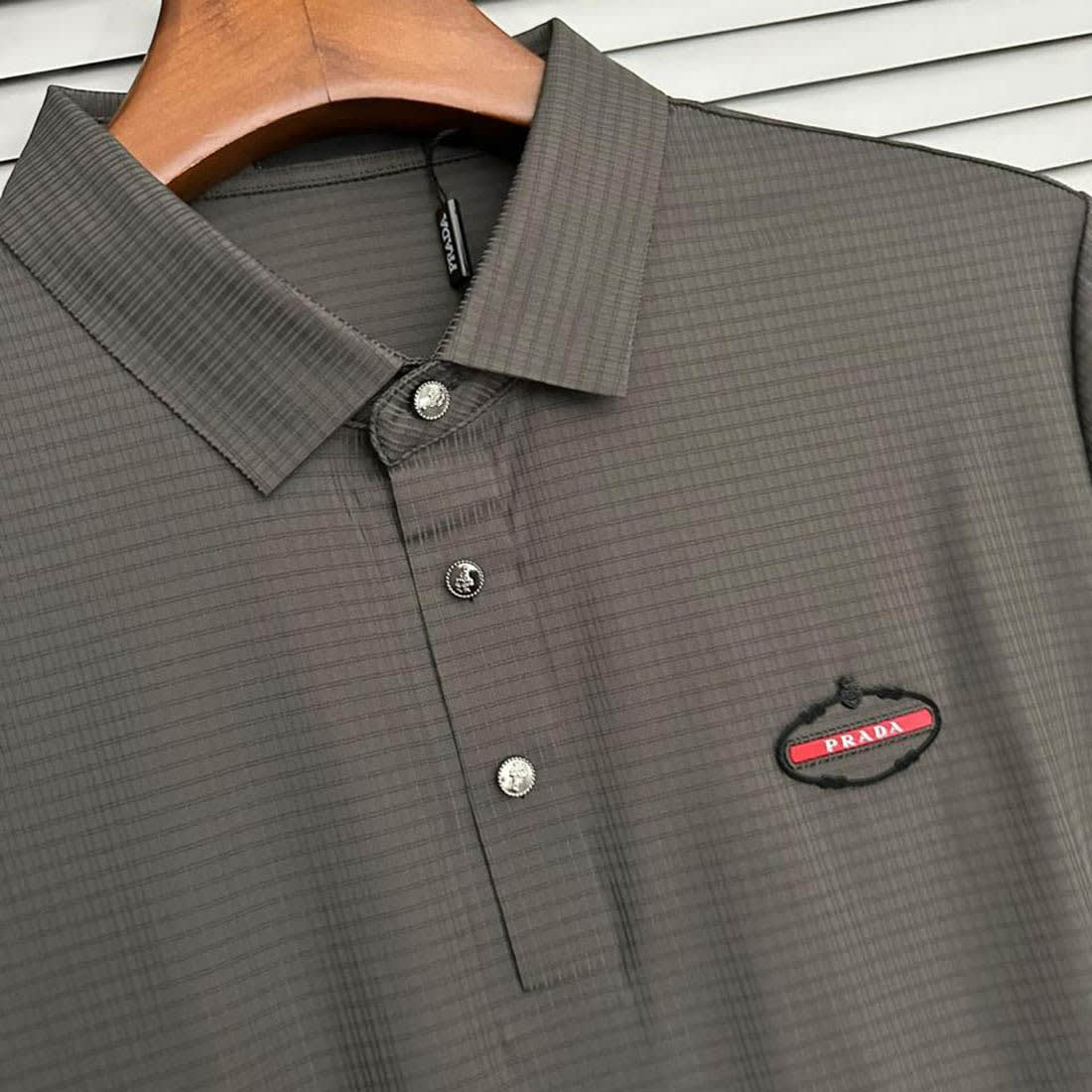 Prada Grey Premium Quality Polo T-shirt-2