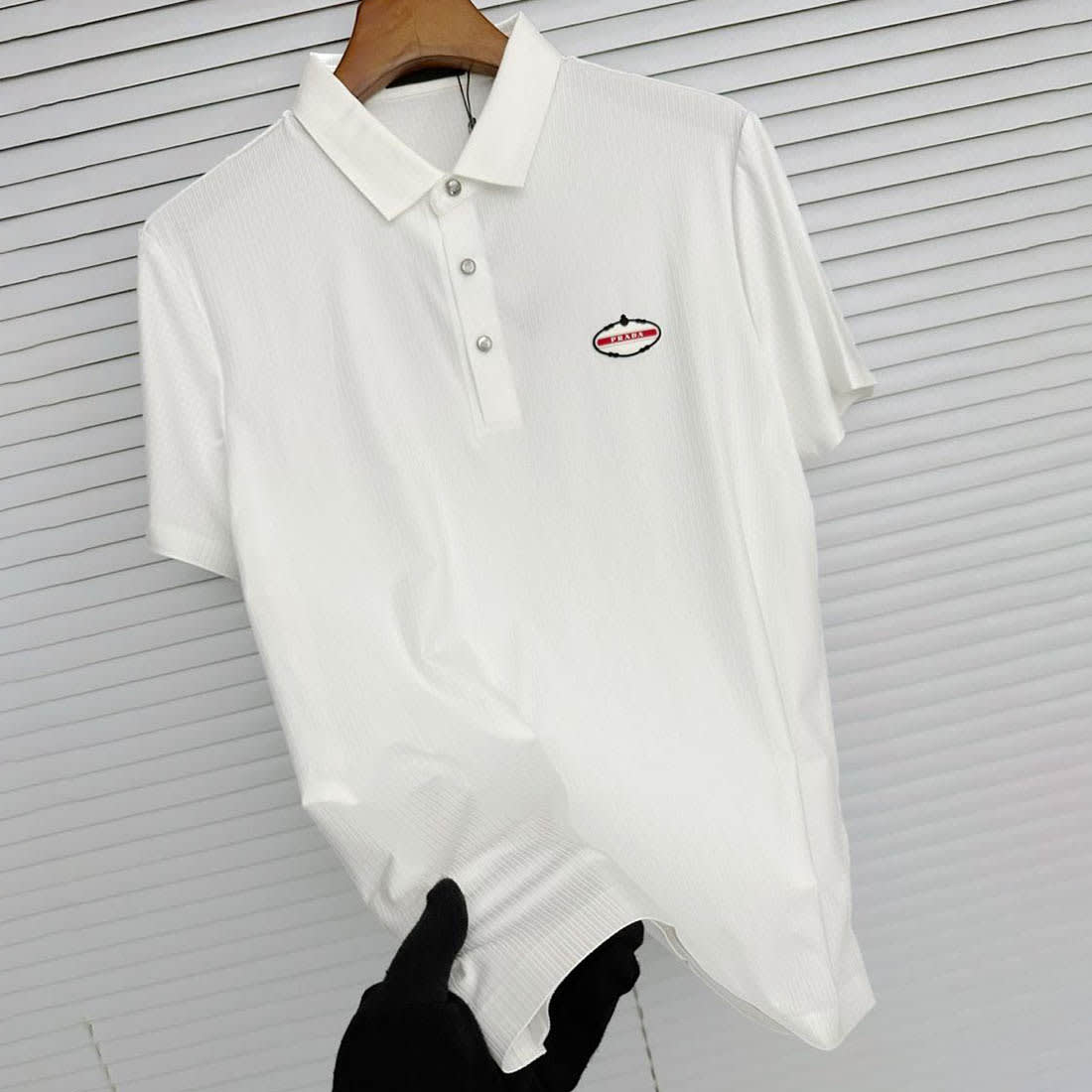 Prada White Premium Quality Polo T-shirt-1
