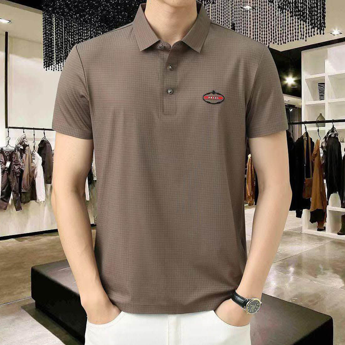 Prada Brown Premium Quality Polo T-shirt-0