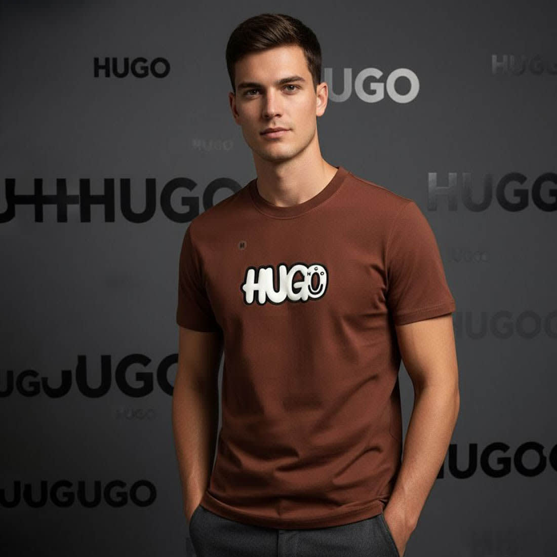 Hugo Boss Brown Premium Quality Tees-0
