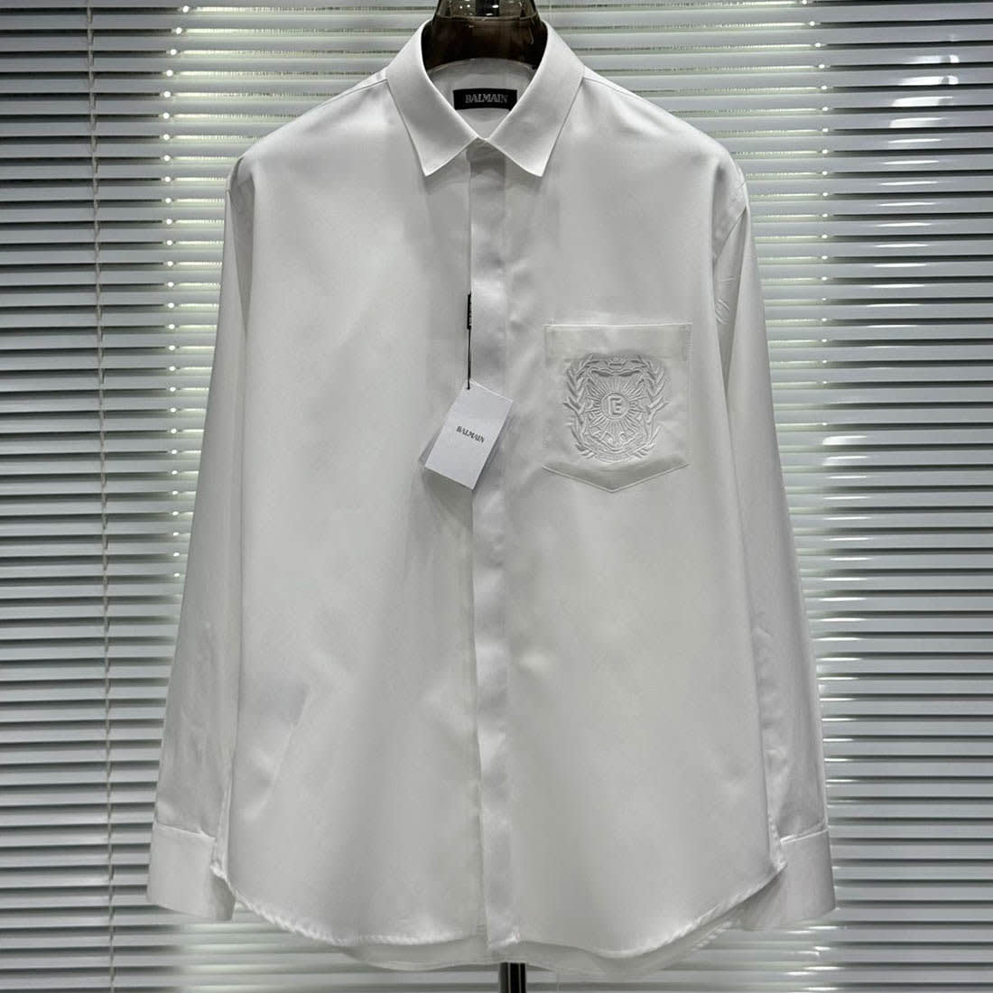 Balmain Embroidered White Premium Cotton Shirt-2