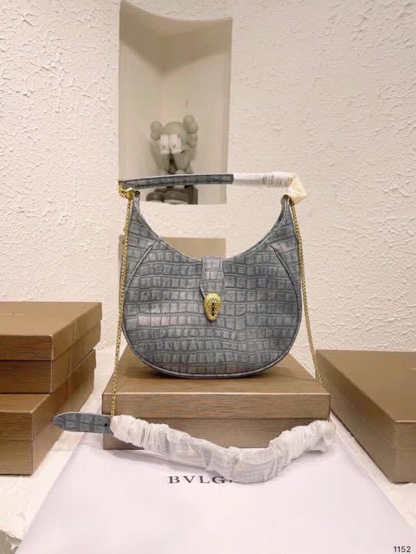 Bvlgari Serpenti Sugarloaf Grey Shoulder Bag-0