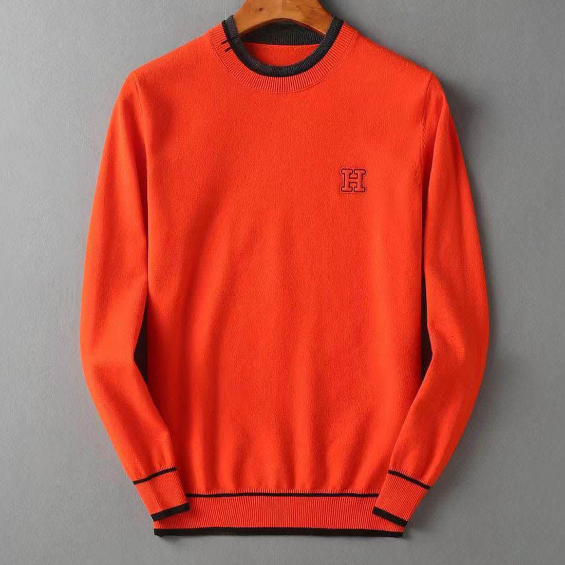 Hermes Orange High-End Authentic Quality Pullover-1