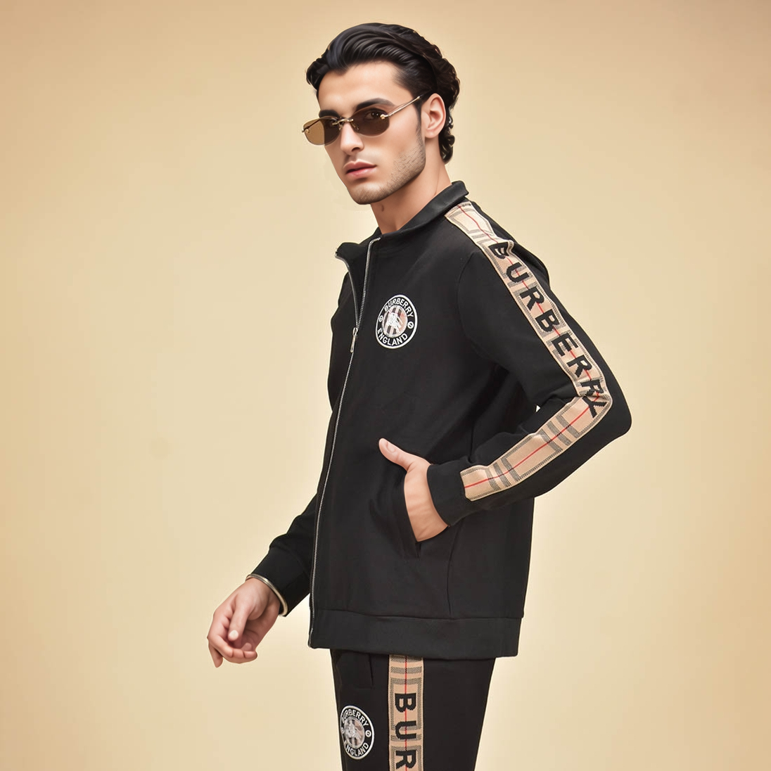 Burberry Embroidered logo Black Premium Tracksuit-2