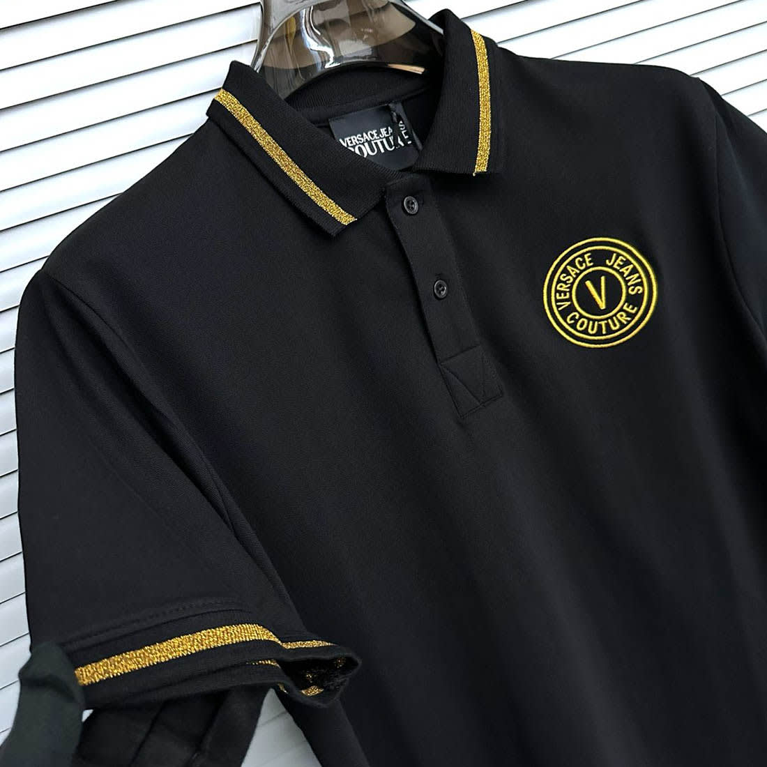 Versace Black Premium Quality Polo T-shirt-1