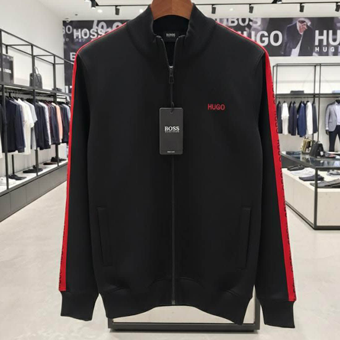 Boss Embroidered logo Black Premium Quality Zipper-1